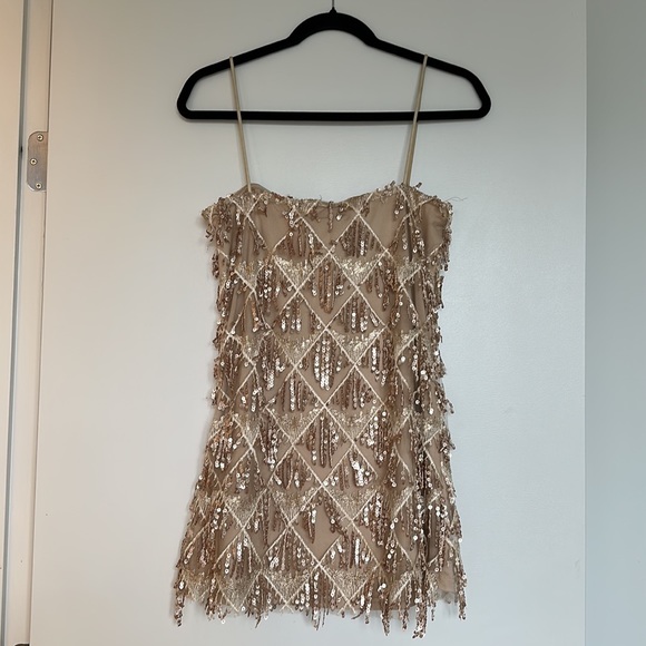 Showpo Sequin Champagne Mini Dress - Picture 5 of 7